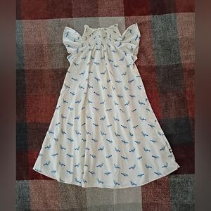 Oeuf Organic Cotton Blue Pigeons Dress 3/4Y NWT